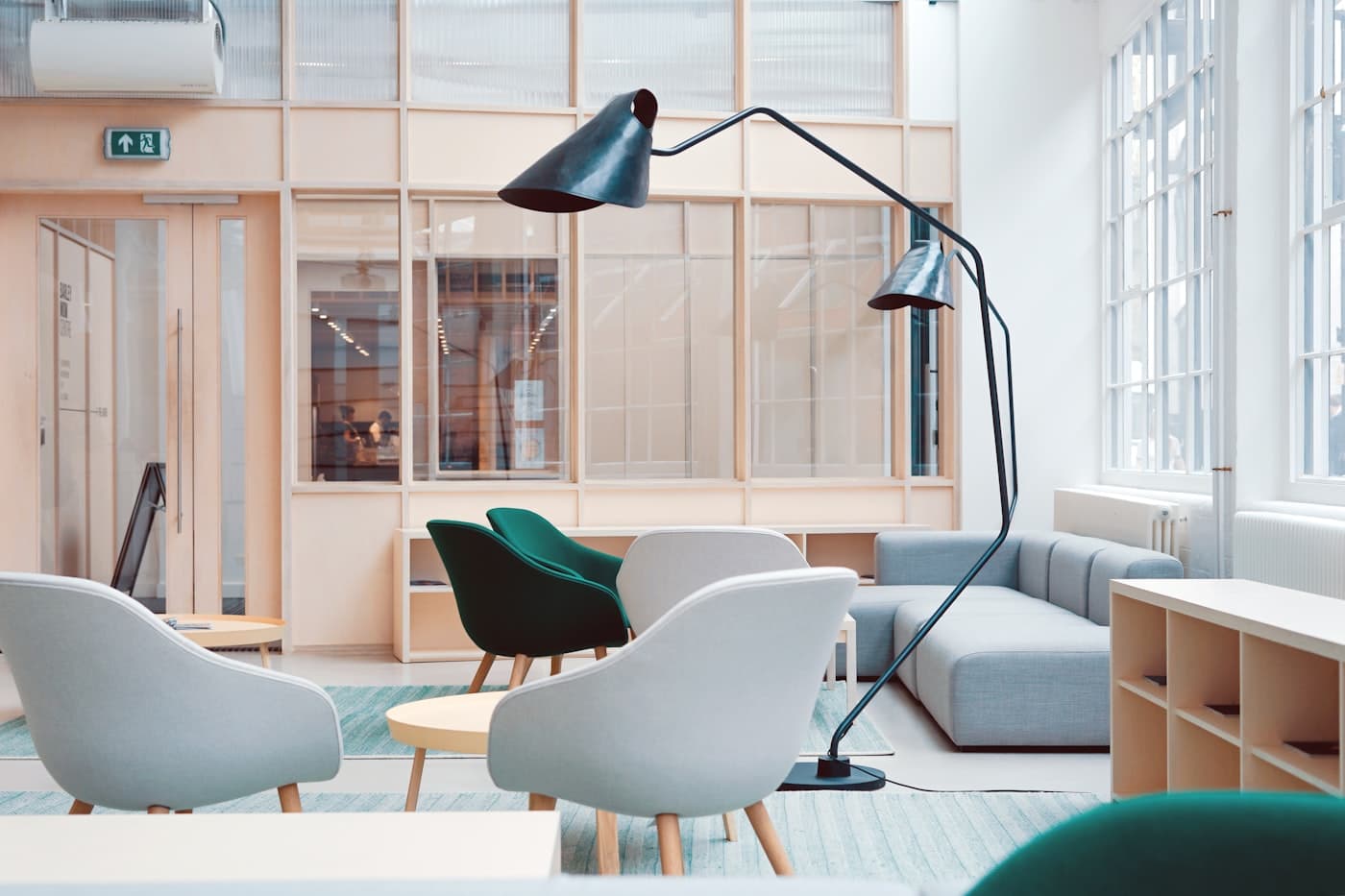 A quiet room set for a conversation